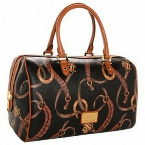Lauren RL Caldwell Belting Barrel Satchel